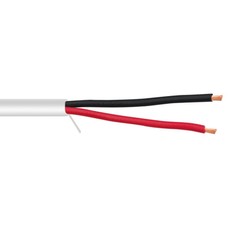 Plenum Speaker Cable, White, Pure Copper, 18/2 (18 AWG 2 Conductor), 7 Strand / 0.386mm, CMP, pullbox, 500 foot