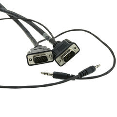 Plenum SVGA Cable w/ Audio, Black, HD15 Male + 3.5mm Male, Coaxial Construction, Shielded, 75 foot