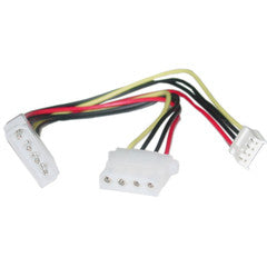 4 Pin Molex to Floppy and 4 Pin Molex Power Y Cable, 5.25 inch Male to 5.25 inch Female and 3.5 inch Female, 8 inch