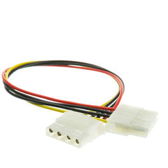 4 Pin Molex Cable, 5.25 inch Female to 5.25 inch Female, 12 inch