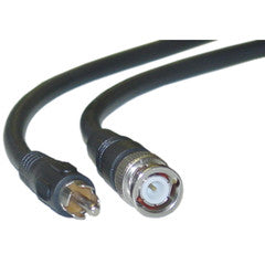 RG59U Coaxial BNC to RCA Video Cable, Black, BNC Male to RCA Male, 75 Ohm, 64% Braid, 12 foot