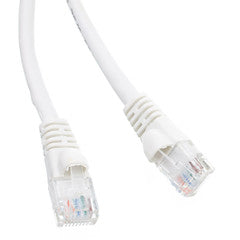 Cat6a White Ethernet Patch Cable, Snagless/Molded Boot, 500 MHz, 5 foot