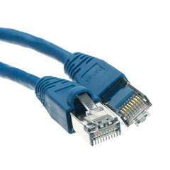 Shielded Cat6a Blue Ethernet Patch Cable, Snagless/Molded Boot, 500 MHz, 3 foot