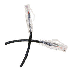 Cat6a Black Slim Ethernet Patch Cable, Snagless/Molded Boot, 15 foot