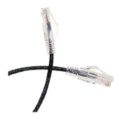 Cat6a Black Slim Ethernet Patch Cable, Snagless/Molded Boot, 1 foot