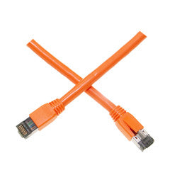 Cat8 Orange S/FTP Ethernet Patch Cable, Molded Boot, 40Gbps - 2000MHz, 4-Pair 24AWG Stranded Pure Copper, RJ45 Male, 7 foot