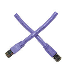 Cat8 Purple S/FTP Ethernet Patch Cable, Molded Boot, 40Gbps - 2000MHz, 4-Pair 24AWG Stranded Pure Copper, RJ45 Male, 50 foot