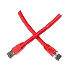 Cat8 Red S/FTP Ethernet Patch Cable, Molded Boot, 40Gbps - 2000MHz, 4-Pair 24AWG Stranded Pure Copper, RJ45 Male, 2 foot