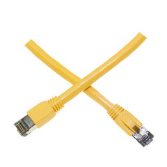 Cat8 Yellow S/FTP Ethernet Patch Cable, Molded Boot, 40Gbps - 2000MHz, 4-Pair 24AWG Stranded Pure Copper, RJ45 Male, 25 foot