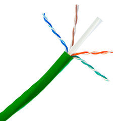 Plenum Cat6a Green Ethernet Cable, Solid, CMP, UTP (Unshielded Twisted Pair), 500 Mhz, 23 AWG, Spool, 1000 foot