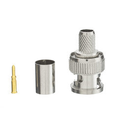 BNC Male Crimp Connector for RG6, 3 Piece