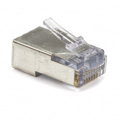 Platinum Tools EZ-RJ45 Shielded Cat6 Crimp Plugs (Cat5e Compatible), internal ground, Slide Through Wires, 50 Pieces Jar