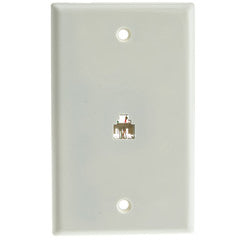 2 Line Telephone Wall Plate, White, RJ11, 4 Conductor