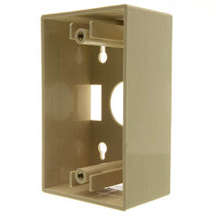 Single Gang Surface Mount Box, Ivory