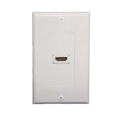 Wall Plate, White, Single HDMI Port with Strain Relief, HDMI Female