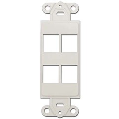 Decora Wall Plate Insert, White, 4 Keystone Jack
