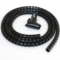 5ft Split Loom Cable Wrap, Black, 30mm diameter, Cable Management Wraps with Tool