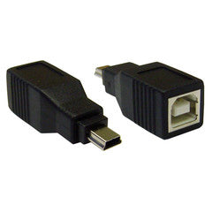 USB B Female to USB Mini-B 5 Pin Male Adapter