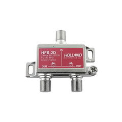 2 Ghz Coaxial Cable Splitter, High Frequency Satellite/Broadband Splitter, 1 x F-Pin female input & 2 x F-Pin female output, DC passing on all output ports.