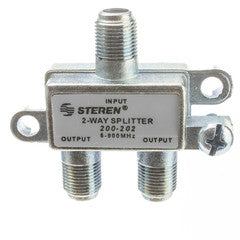 F-pin Coaxial Splitter, 2 Way, 5-900 MHz, UHF-VHF-FM, OTA/Broadcast tv/Antenna