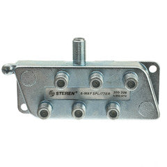 F-pin Coaxial Splitter, 6 Way, 5-900 MHz, UHF-VHF-FM, OTA/Broadcast tv/Antenna