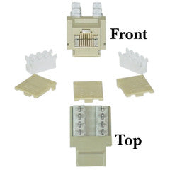 Cat5e Keystone Jack, Beige/Ivory, RJ45 Female to 110 Punch Down