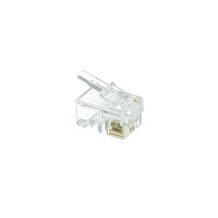 Phone / Data RJ22 Crimp Connectors for Flat Cable, 4P4C, 100 Pieces