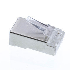 Shielded Cat5e RJ45 Crimp Connectors for Solid and Stranded Cable, 8P8C, 50 Pieces