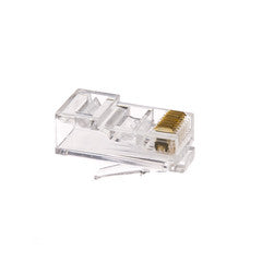 Cat6 RJ45 Crimp Connectors for Solid and Stranded Cable, 8P8C, 100 Pieces