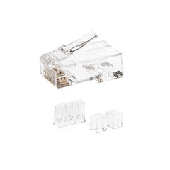Cat6a RJ45 Crimp Connectors for Stranded Cable with wire insert guide and spacer bar ( 100 Connectors / Bag )