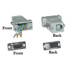 Modular Adapter, Gray, DB9 Female to RJ12 Jack