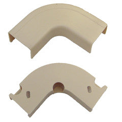 1.75 inch Surface Mount Cable Raceway, Ivory, Flat 90 Degree Elbow