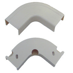 1.25 inch Surface Mount Cable Raceway, White, Flat 90 Degree Elbow
