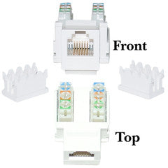 Keystone Insert, White, Phone/Data Jack, RJ11 / RJ12 Female to 110 Type Punch Down