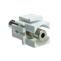 Keystone Insert, White, Recessed 3.5mm Stereo Female Coupler