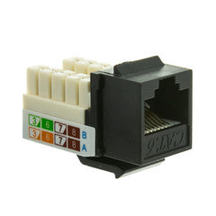 Cat6 Keystone Jack, Black, RJ45 Female to 110 Punch Down