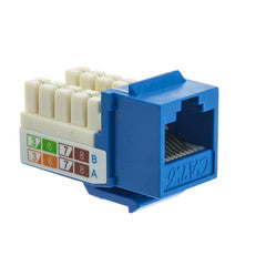 Cat6 Keystone Jack, Blue, RJ45 Female to 110 Punch Down