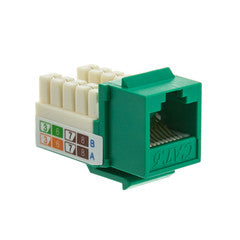 Cat6 Keystone Jack, Green, RJ45 Female to 110 Punch Down