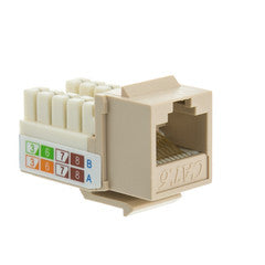 Cat6 Keystone Jack, Beige/Ivory, RJ45 Female to 110 Punch Down