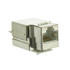 Shielded Cat6a Keystone Jack, RJ45 Female to 110 Punch Down