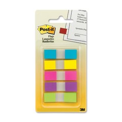 3M Post-it Flags to Go, Assorted Bright, .47 in x 1.7 in, 20 flags/color, 5 colors/pack