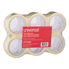 Universal General-Purpose Box Sealing Tape, 48mm x 54.8m, 3-inch Core, Clear, 6/Pack - UNV63000
