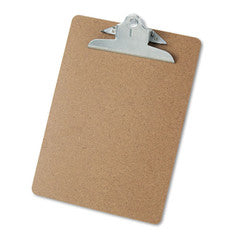 Universal Hardboard Clipboard, 1 inch Capacity, Holds 8 1/2 x 11, Brown - UNV40304