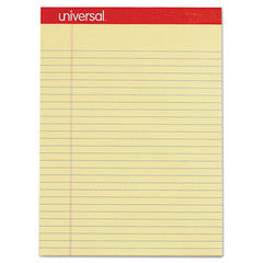 Universal Perforated Ruled Writing Pad, Legal/Margin Rule, Letter, Canary, 50 Sheet, 12/pack - UNV10630