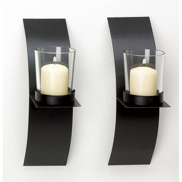 Mod-art Candle Sconce Duo