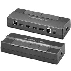 2-to-6 USB Sharing Switch, 2 PCs share up to 4 USB devices