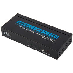 4 way HDMI Amplified Splitter, HDMI High Speed with Ethernet, 4K@60Hz, HDMI v2.0, HDCP2.2, Metal Housing