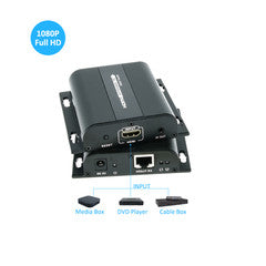 1080p HDMI Extender over Cat6/Local Network with IR return, 120 meter / 390 foot max range