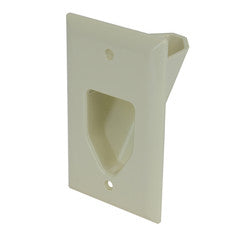 1-Gang Recessed Low Voltage Cable Plate, Lite Almond