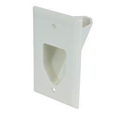 1-Gang Recessed Low Voltage Cable Plate, White